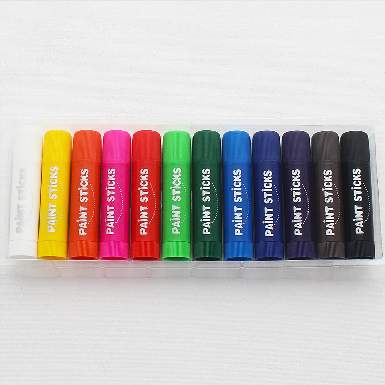 MeiduGaga 6 neon colors non-toxic fast drying mess free no dirty solid tempera paint stick children friendly