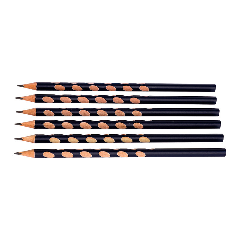 Black lead Wooden Hole HB Graphite Pencil Children's Orthodontic Grip Groove Slim Pencil Set