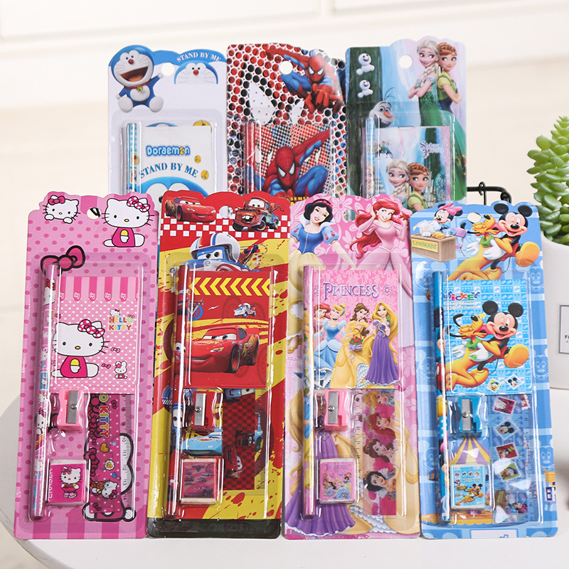 Manufacturer Cheap Stationery in stock 5 in 1 Back to School Stationery Set