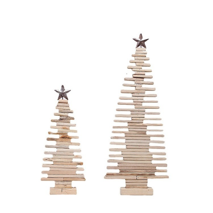 Christmas Holiday Decoration Creative Home Jiaqing Christmas Tree Wooden Crafts Ornaments Santa Claus Christmas Tree