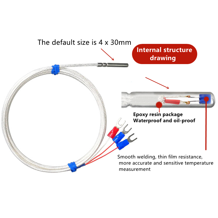 waterproof 2 wire 3 wire 4 wire stainless steel thermocouple rtd pt100 temperature sensor