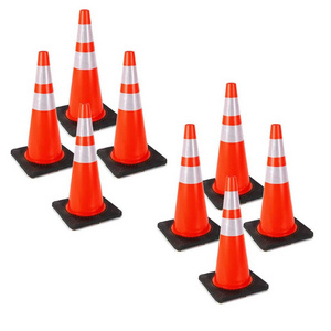 36'' height PVC traffic road cone fluorescent orange cone with rubber base