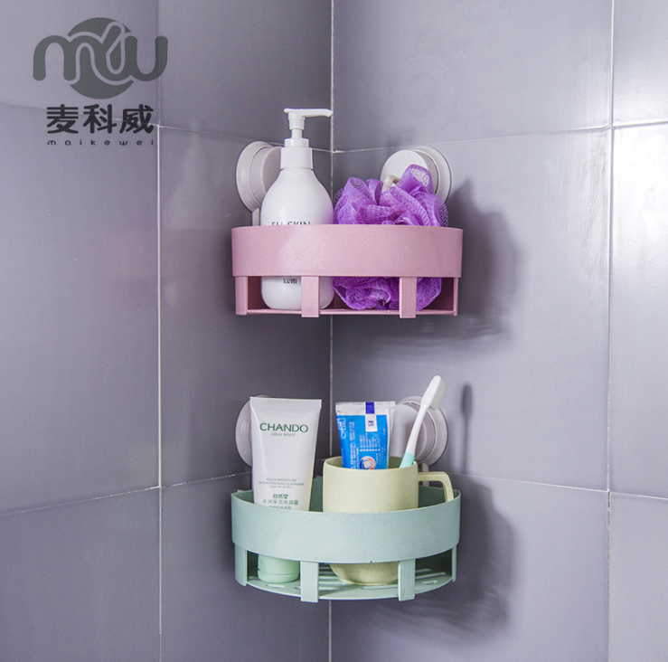 Cheap good quality plastic bathroom corner shelf with punch-free hook