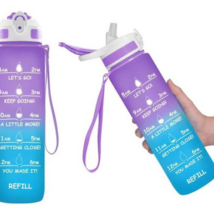 tritan eco friendly motivational water bottle with time marker jug bpa free cute plastic 2 liter large half gallon 32 oz