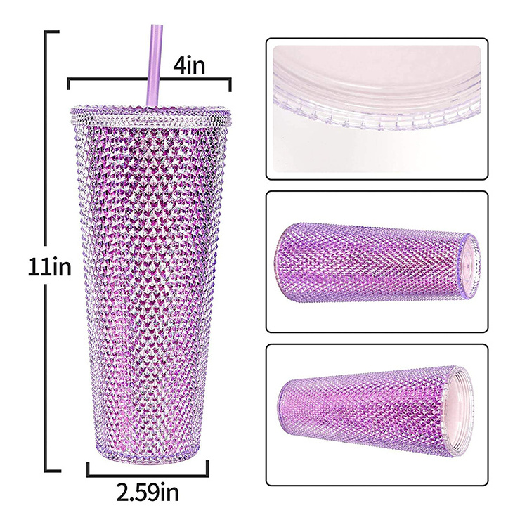 Tumbler Manufacturer With Cover Bottle Tumblers Cups In Bulk Travel Coffee Mugs Party Studded Tumbler With Lid And Straw