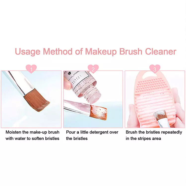 Wholesale silicone Makeup brush cleaner egg shape cleaning tool scrub board travel mini washboard scrubber