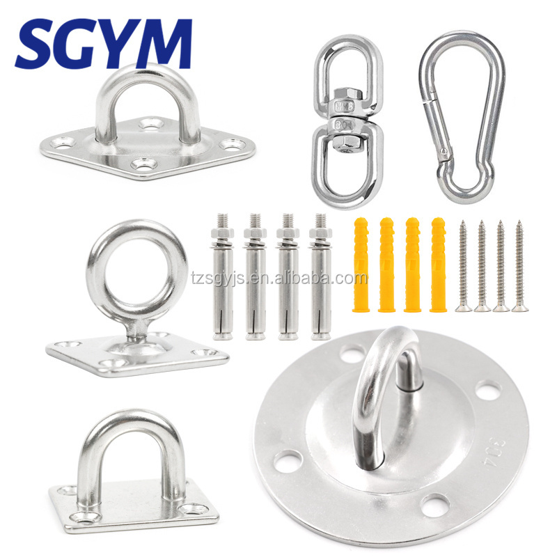 304 Stainless Steel Suspension Hammock Mount Ceiling  Hanging Hook Anchor Hanger For Gym Training Aerial Yoga Swing Hanging Kit