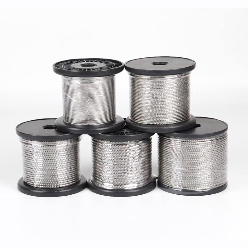 316 Stainless Steel Wire Rope 7*7/7*19 Structure For Fence Diameter 1/8'' Cable