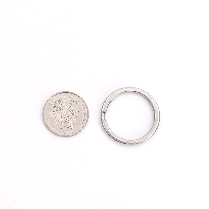 High Quality 304 Stainless Steel Split Flat Key Ring Metal Keyring Parts  Promotional Circle Diameter 15/20/25/28/30/32/35/38mm