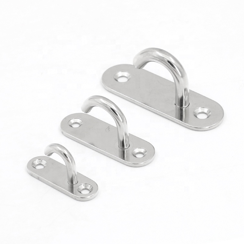 Fast Delivery M5 M6 M8 M9 M10 M12 304 Stainless Steel Shade Sail Pad Eye Rigging Hardware Eye Plate Mount wall Ceiling Hook