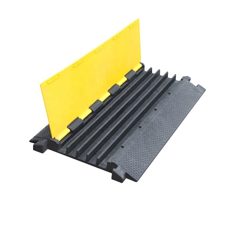 900X600X75mm Heavy Duty Wire Road Safety Cable Protectors 5 Way Channel Rubber Cable Cover Cable Ramp