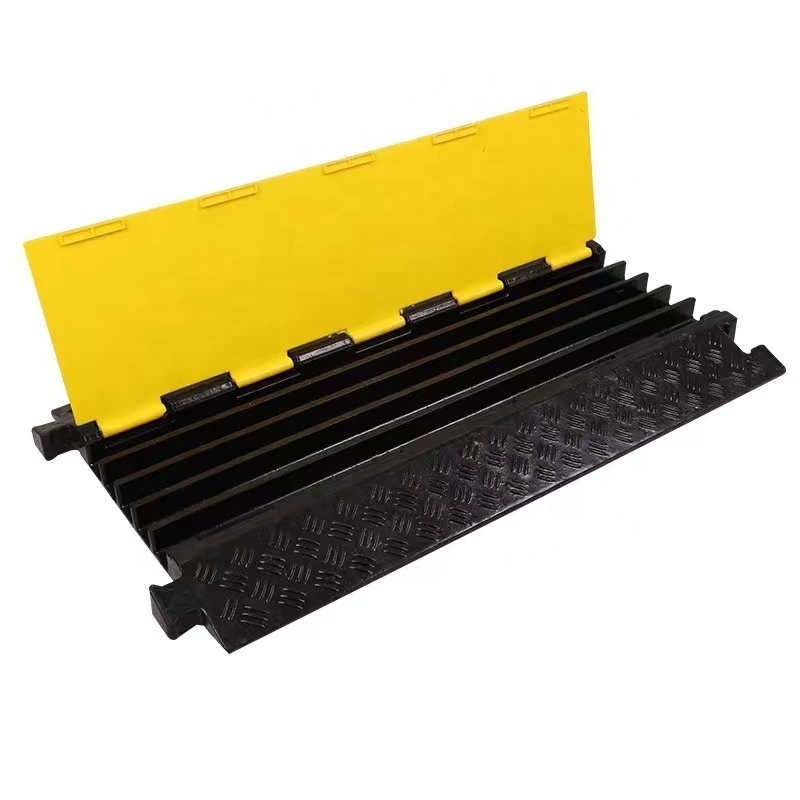 900X600X75mm Heavy Duty Wire Road Safety Cable Protectors 5 Way Channel Rubber Cable Cover Cable Ramp