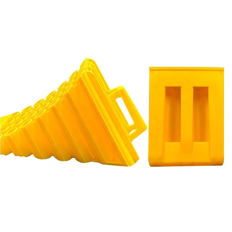 Yellow Plastic Car Parking Wheel Chocks Blocks  for Anti-slip use