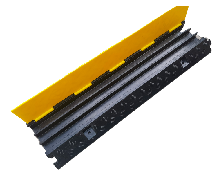 Heavy-Duty PVC Speed Bumps Hose Protector Ramps Indoor/Driveway Rubber Cable Cover for Wire Hose Pipe Hider