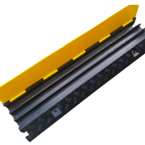 Heavy-Duty PVC Speed Bumps Hose Protector Ramps Indoor/Driveway Rubber Cable Cover for Wire Hose Pipe Hider