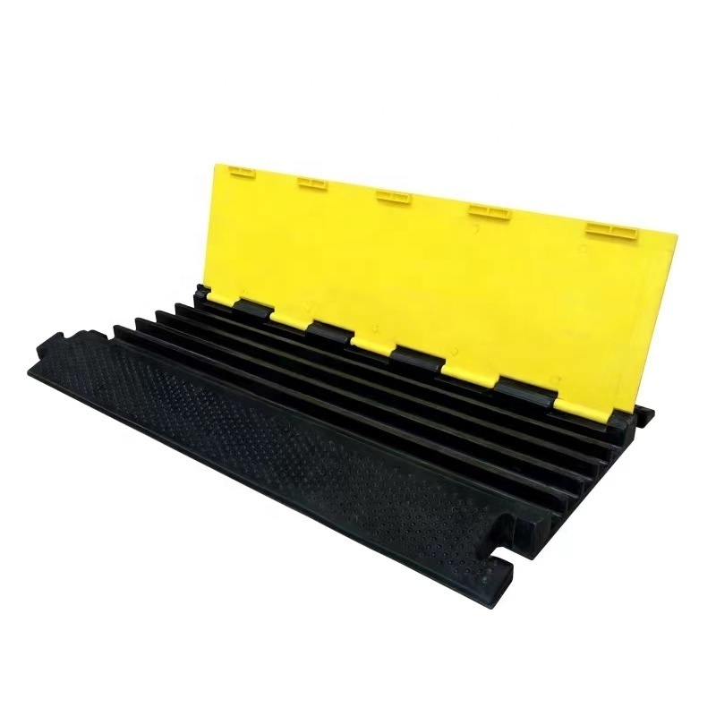 Rubber and Plastic cable protector 2 channel Cable Tray cable protector floor pvc trunking