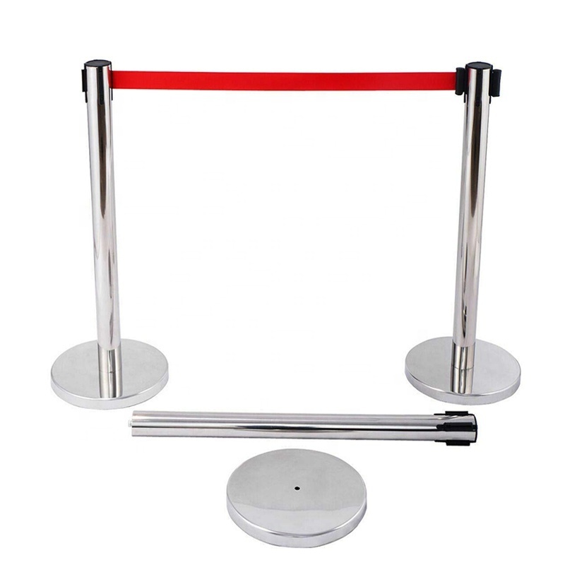 Wholesale High Quality Black Red Queue Line Divider Pole Barrier Crowd Control Retractable Belt Post Stanchions for Sale