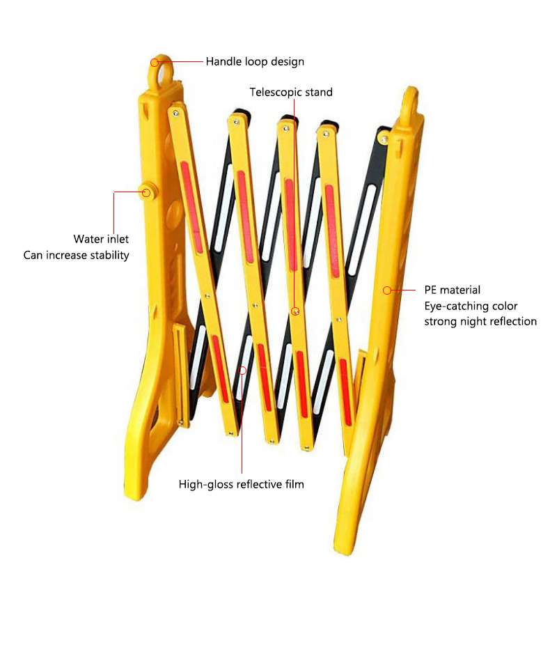 Plastic Road Control Isolation Barricade Retractable Road Portable Folding Safety Barrier Traffic Portable Fence