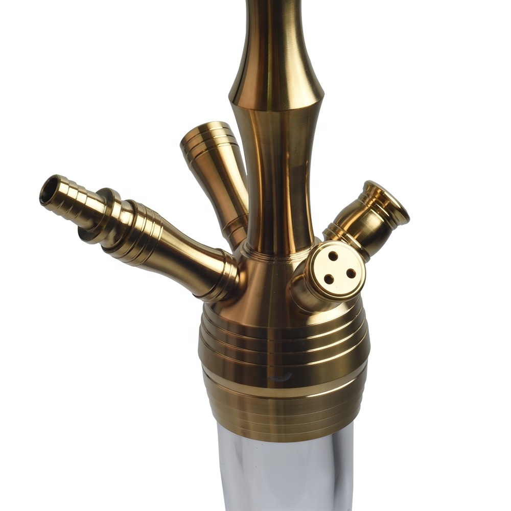 Four Hoses Stainless Steel Hookah Set Copper Base Shisha Steam Shisha Hookah S-7005 Nargiles Wholesalers