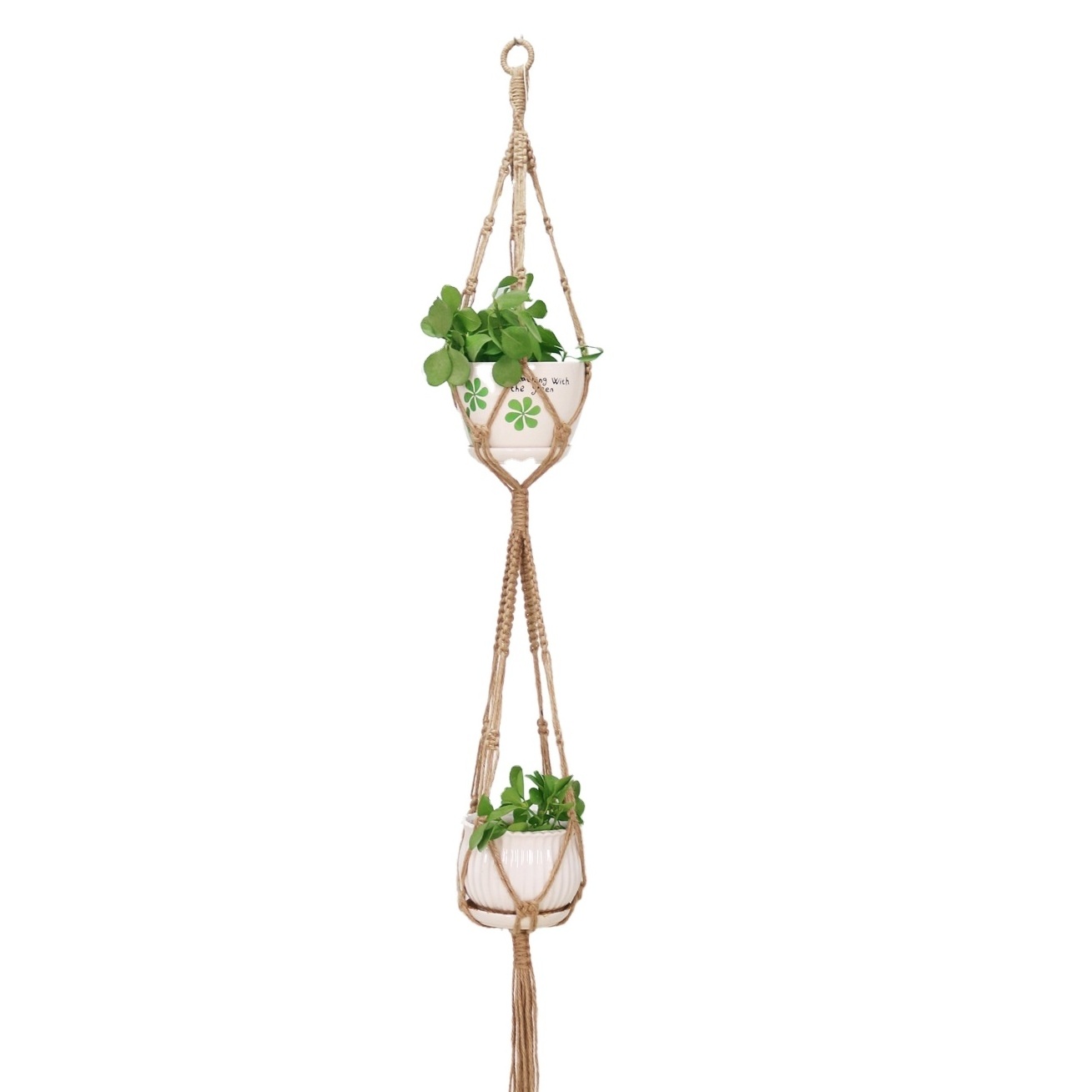 Macrame Plant Hangers Set of 5  Indoor Wall Hanging Planter Basket Flower Pot Holder Boho Home Decor