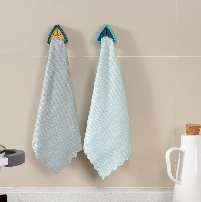 Creative Free Perforated Towel Rack Plug Hanger Hand Towel Rack Storage Hook Kitchen Cloth for Home Single Kitchen Organizer