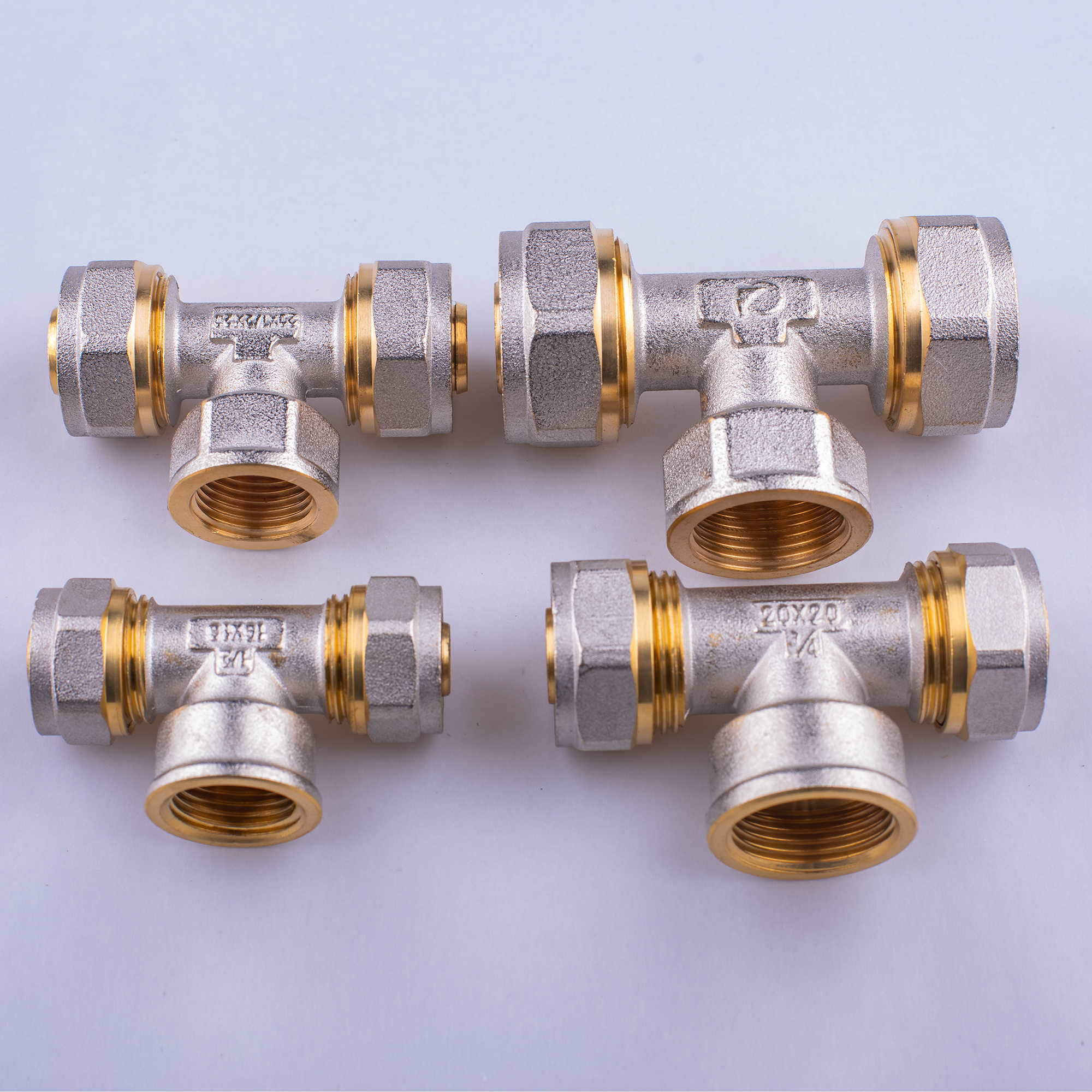 Pex Al Pex Pipe Brass Fittings Aluminium Plastic Pipe Tube Connector Brass Compression Hose Fitting FEMALE TEE