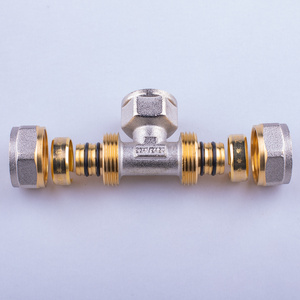 Pex Al Pex Pipe Brass Fittings Aluminium Plastic Pipe Tube Connector Brass Compression Hose Fitting FEMALE TEE