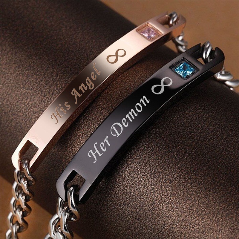 Gift for Lover His Queen Her King Couple Bracelets for Women Men Jewelry Matching Set