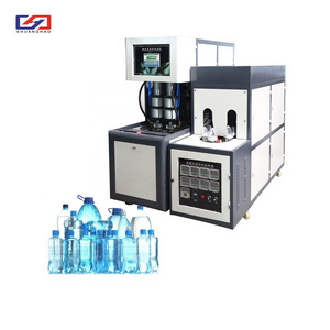 2   4 Cavities mineral water plastic semi-automatic pet bottle blow molding machine