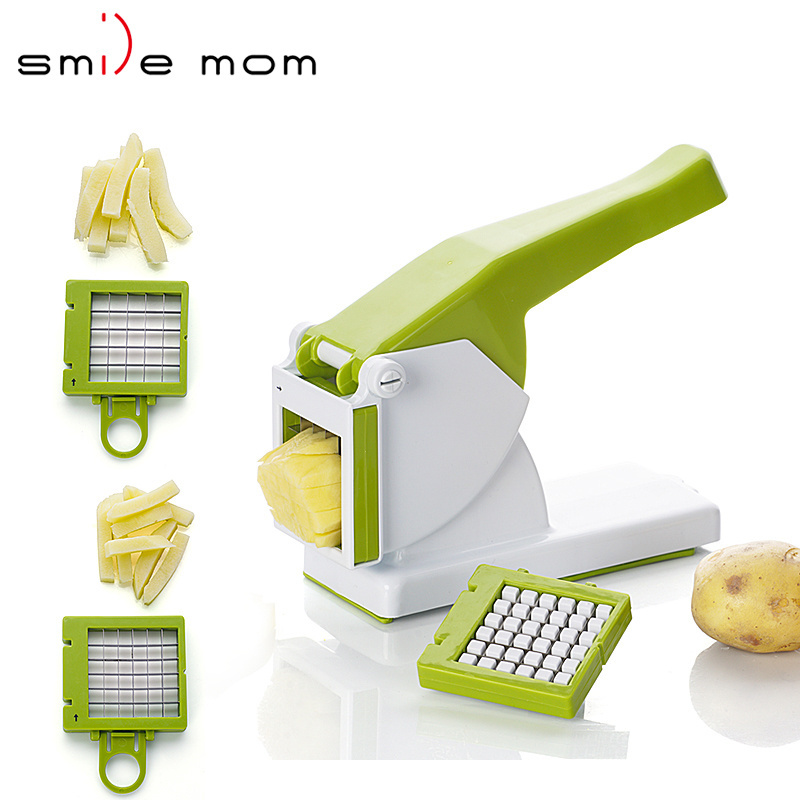 Home French Fries Tools Potato Chip Chopper Vegetable Slicer Stainless Steel Manual Potato Cutter