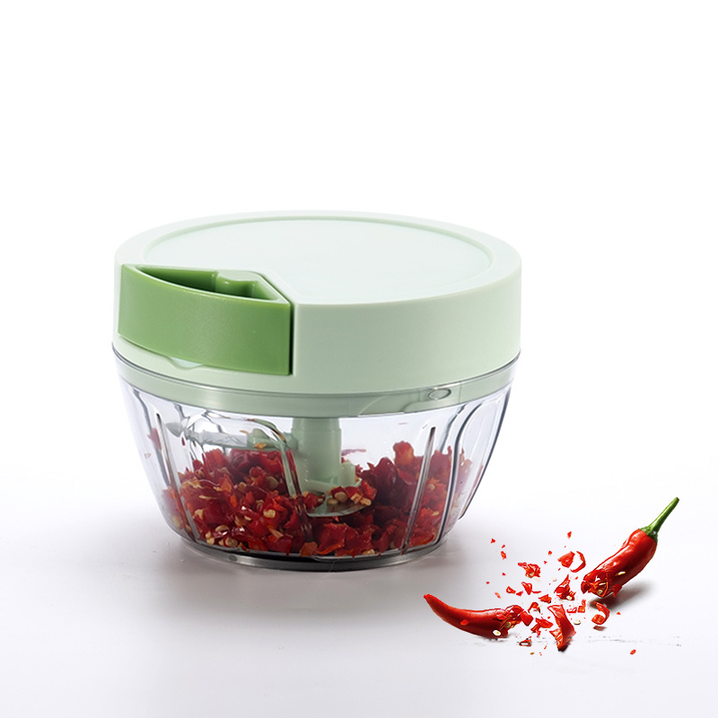 Hot sale Manual Multifunction Vegetable Crusher hand pulling Stainless Steel food spin cutter chopper with pull