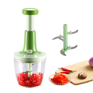 One-Touch Food Processor Manual Hand Held Chopper Salad Spinner Cortador De Verduras Hand Press Vegetable Chopper