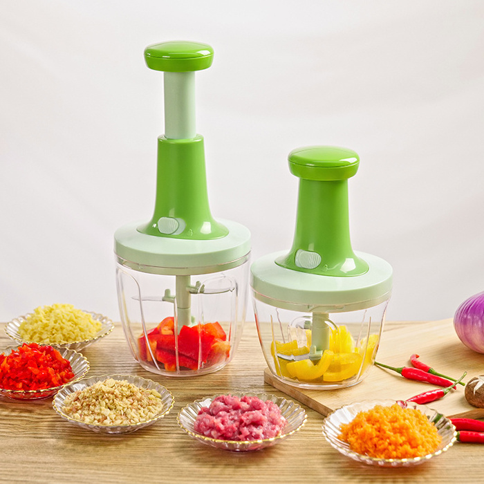 One-Touch Food Processor Manual Hand Held Chopper Salad Spinner Cortador De Verduras Hand Press Vegetable Chopper