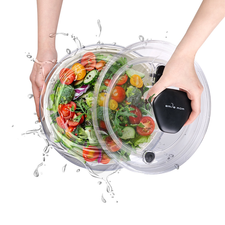 kitchen Gadget 2024 New Salad Spinner Pump Salad Kitchen Plastic Vegetable Dry Salad Spinner