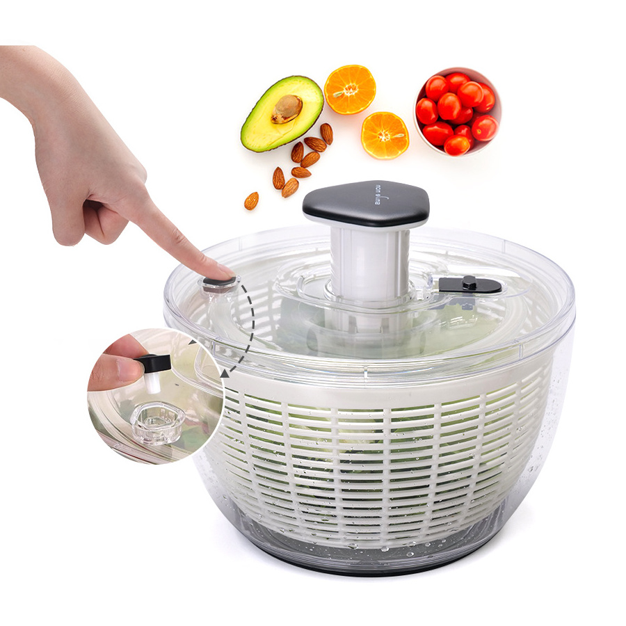 kitchen Gadget 2024 New Salad Spinner Pump Salad Kitchen Plastic Vegetable Dry Salad Spinner