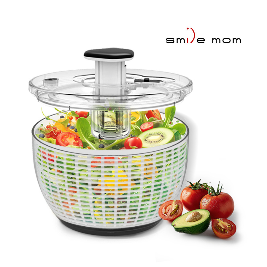 kitchen Gadget 2024 New Salad Spinner Pump Salad Kitchen Plastic Vegetable Dry Salad Spinner