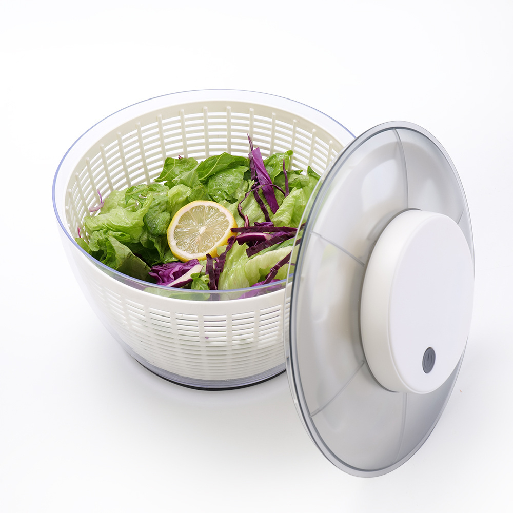 2024 New 4.75L Plastic Kitchen Gadget Dry Salad Spinner With Pump Fruit & Vegetable Tools for Salads