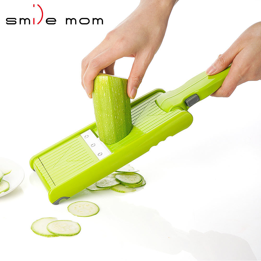 Smile mom New Adjustable Mandolin Slicer Foldable Potato Carrot Vegetable Cutter Mandoline