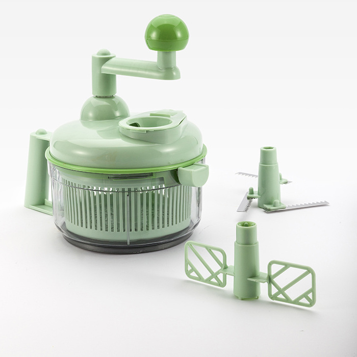 Hand crank swift chopper manual food processor