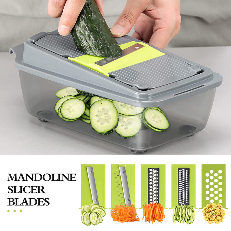 Kitchen multi all In one manual mandoline fruit cutter onion dicer veggie slicer vegetable chopper