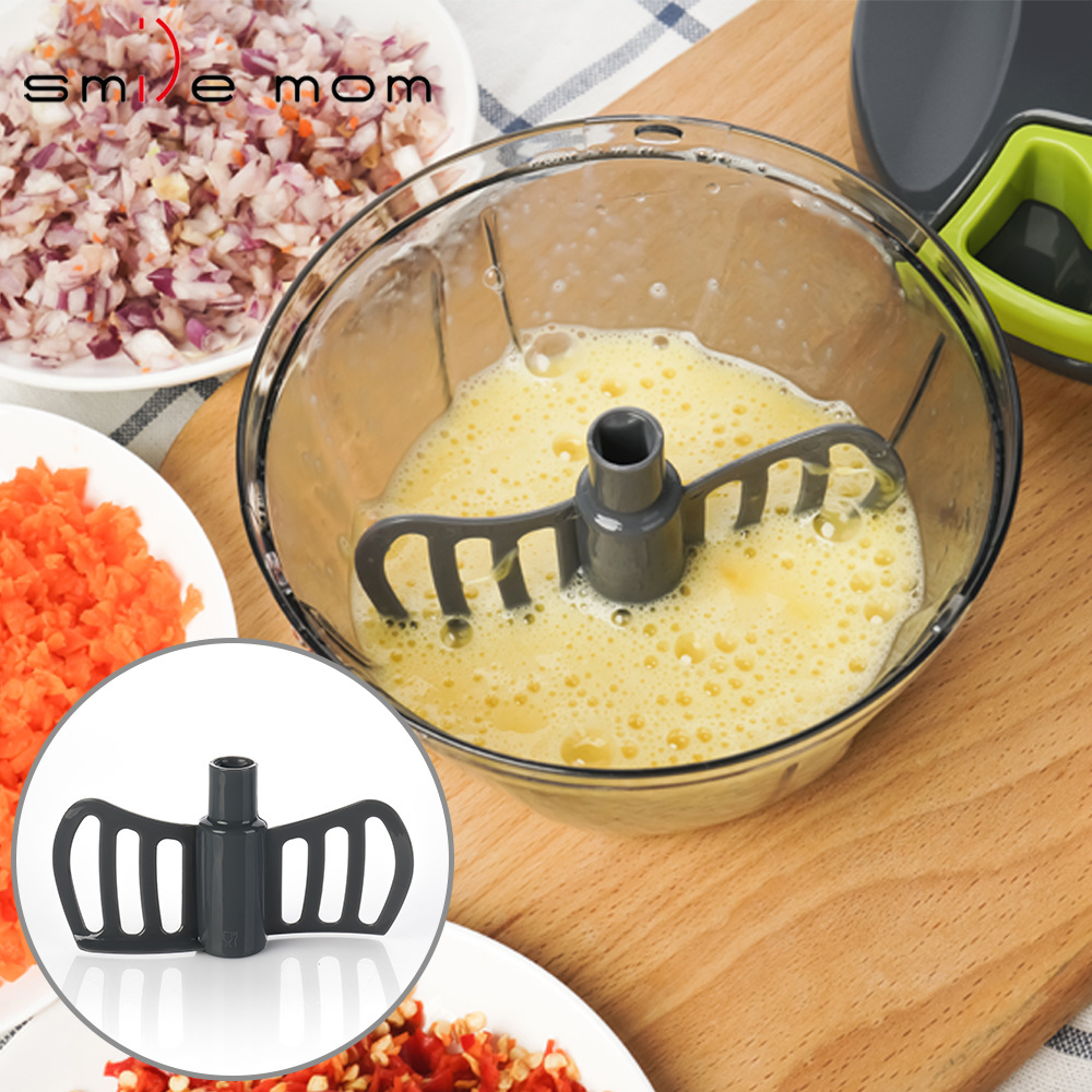 AMZ Hot Selling Manual Hand Food Chopper with 3 Stainless steel Blades For Fruit Meat Vegetable Potato Cutter