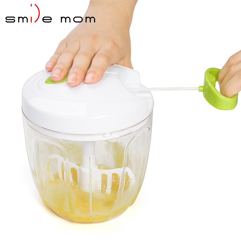 kitchen tool BPA free manual kitchen hand held food chopper pull string vegetable chopper