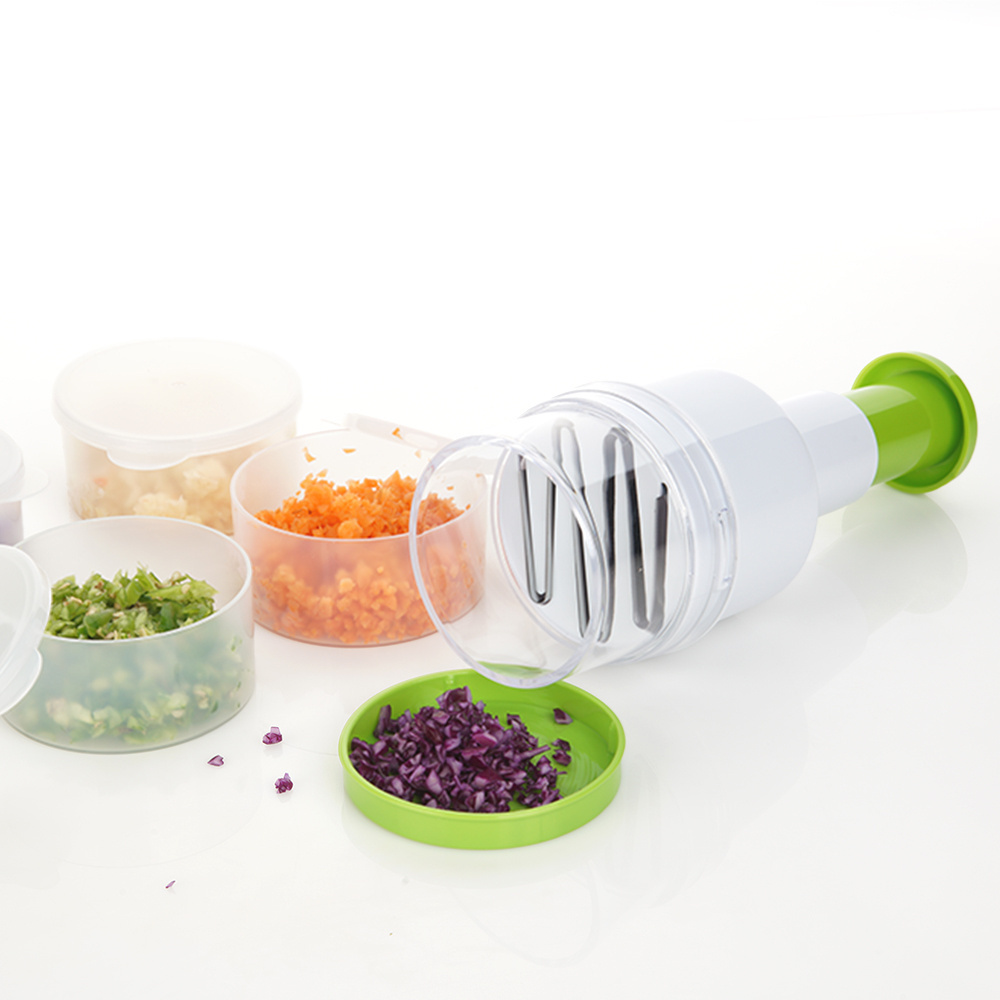 Kitchen gadget multifunctional manual food hand slap chopper garlic press chopper slicer salad vegetable onion speedy cutter