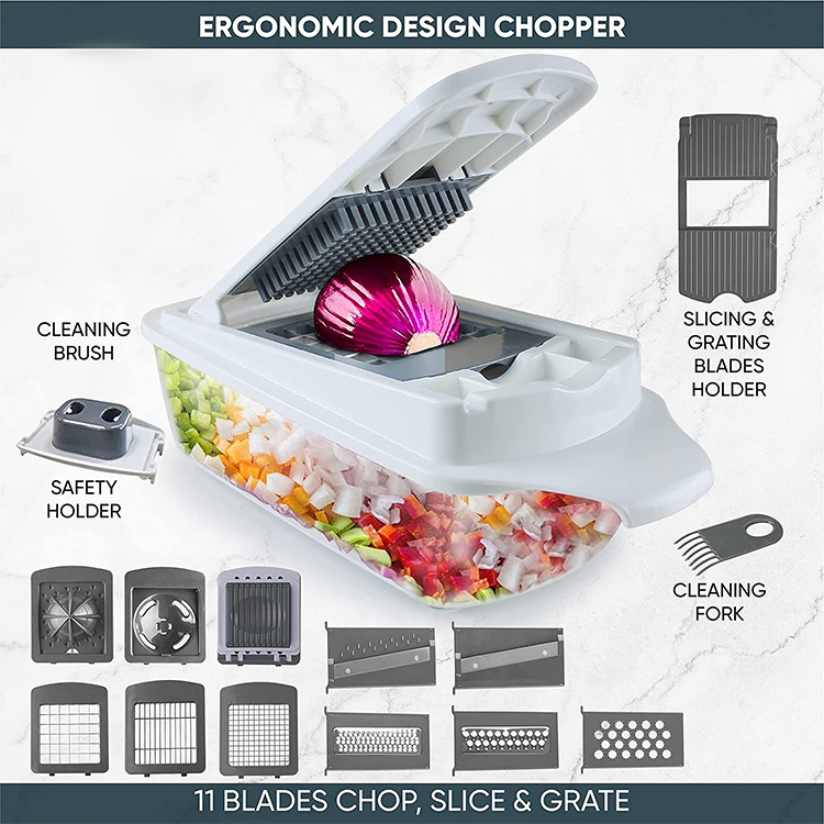 Kitchen multi all In one manual mandoline fruit cutter onion dicer veggie slicer vegetable chopper