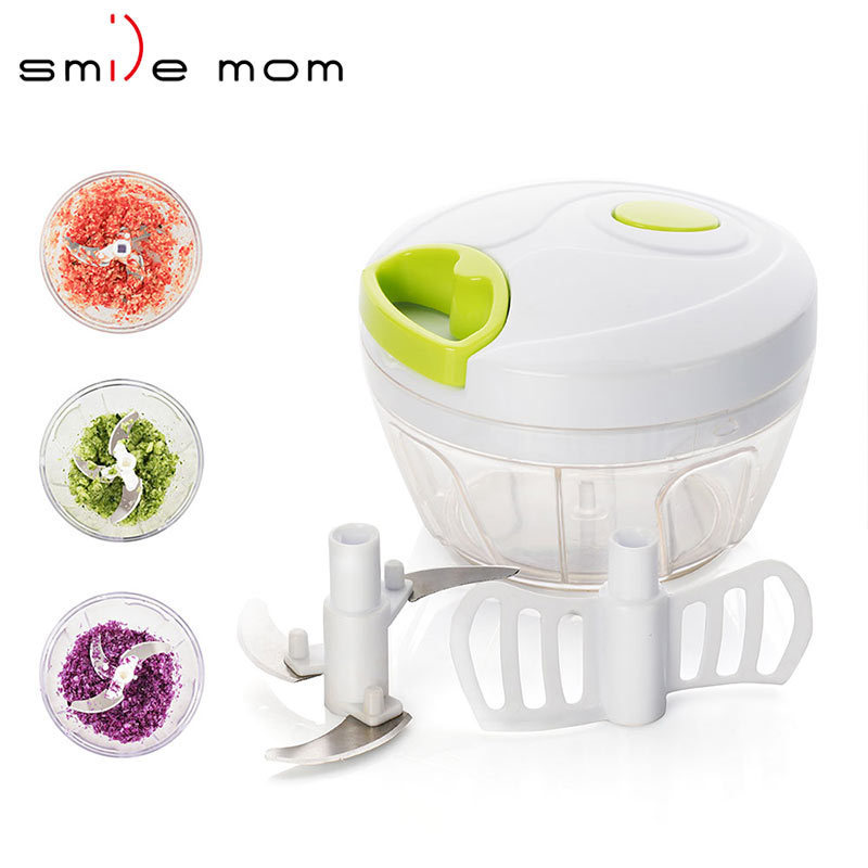 High Quality New Design Stainless Steel Kitchen Food Processor Multifunction Chopper Shredder Grinder Onion Chili Plastic Meat