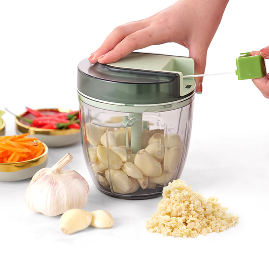 Kitchen Mini Vegetable Pull Chopper Multi-Function Manual Stainless Steel Blade ABS & Food Grade Plastic Eco-Friendly