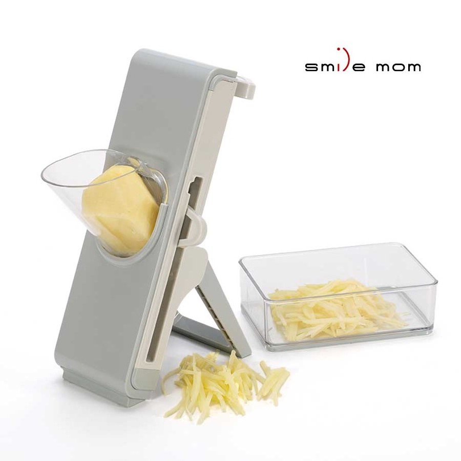 All-in-1 Manual Multi-slicer Vegetable Cutter Stainless Steel and ABS Kitchen Chopper with Mini PP Blades