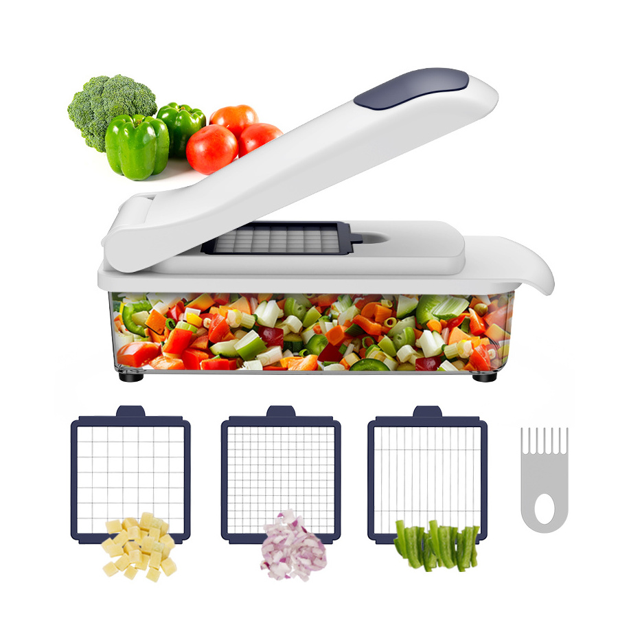 Hot Sale 15 1 Kitchen Tools New Press Vegetable Chopper Plastic PP Blades Potato Slicer Onion Cutter Peeler Kitchen Accessories