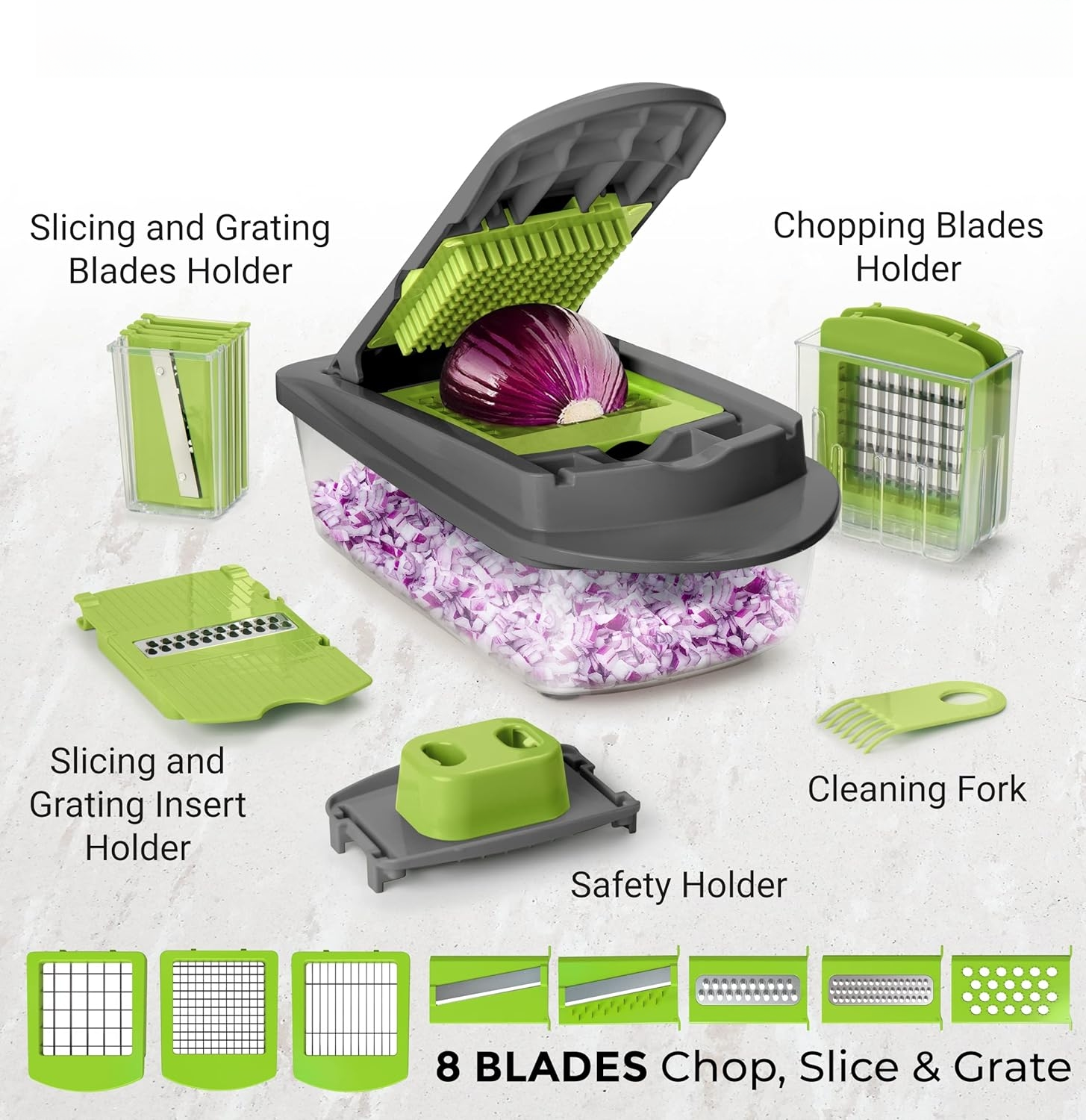 Best Sell 8 in 1 Hand Held Multifunctional Potato Onion Cutter Fruits Slicer Manual Vegetable Chopper Kitchen Gadgets