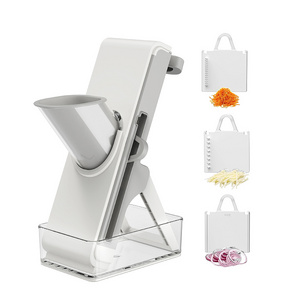 All-in-1 Manual Multi-slicer Vegetable Cutter Stainless Steel and ABS Kitchen Chopper with Mini PP Blades